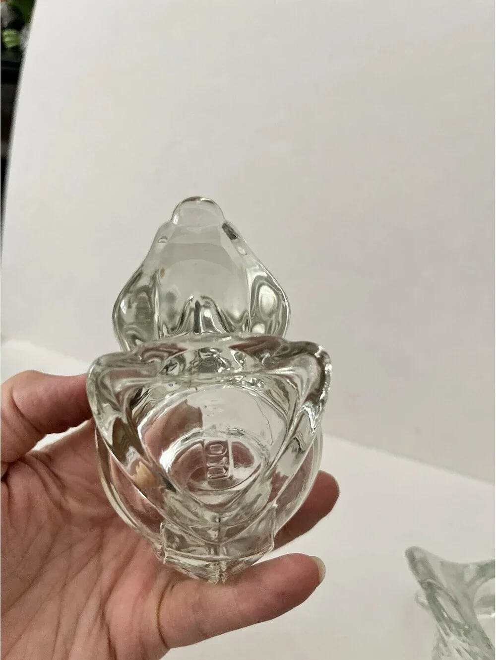 Set Of (2)  vintage Avon Crystal Glass Dove Votive Holders Candle Holder